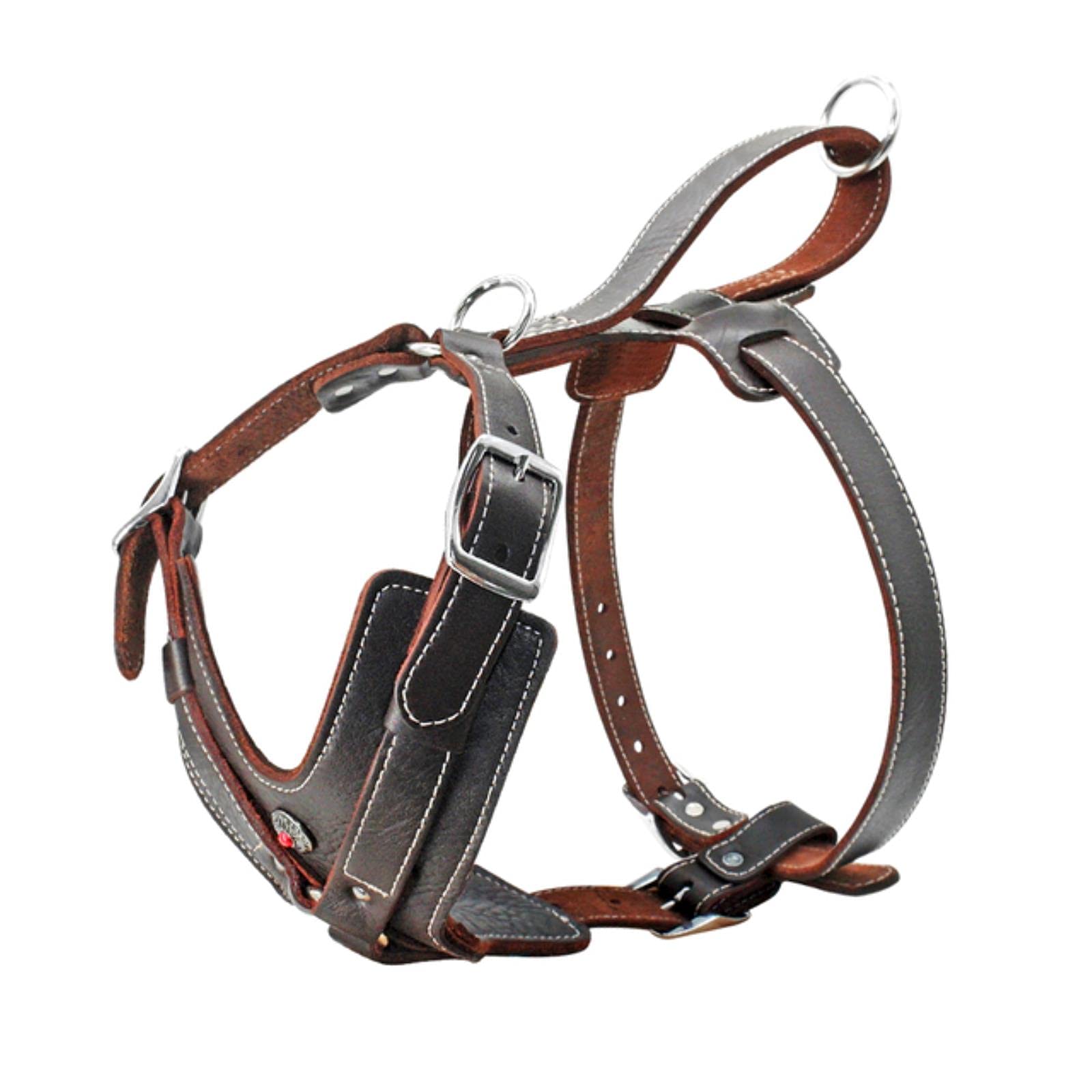 Arnés de Cuero Duradero para Perros para Perros Grandes Chaleco de Entrenamiento para Mascotas con Mango de Control rápido-2XL
