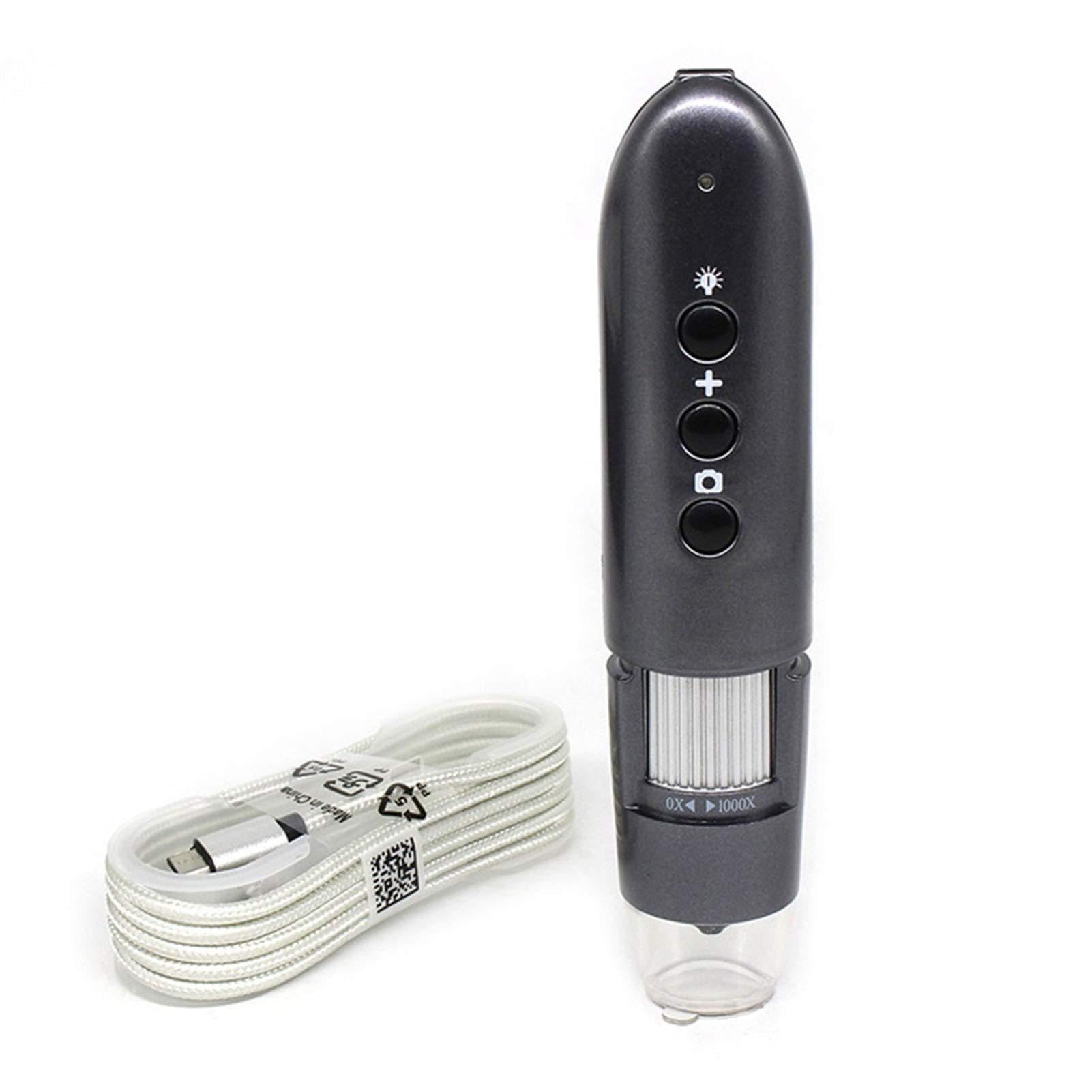 LNHHG USB Microscope，2MP 1600X 0-200X Zoom Digital Microscope Adjustable 8 LED Industrial Inspection Magnifying Glass(1000X)