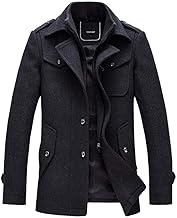 YOUTHUP Men's Coats Wool Jackets Elegant Trench Coat Winter Regular Fit