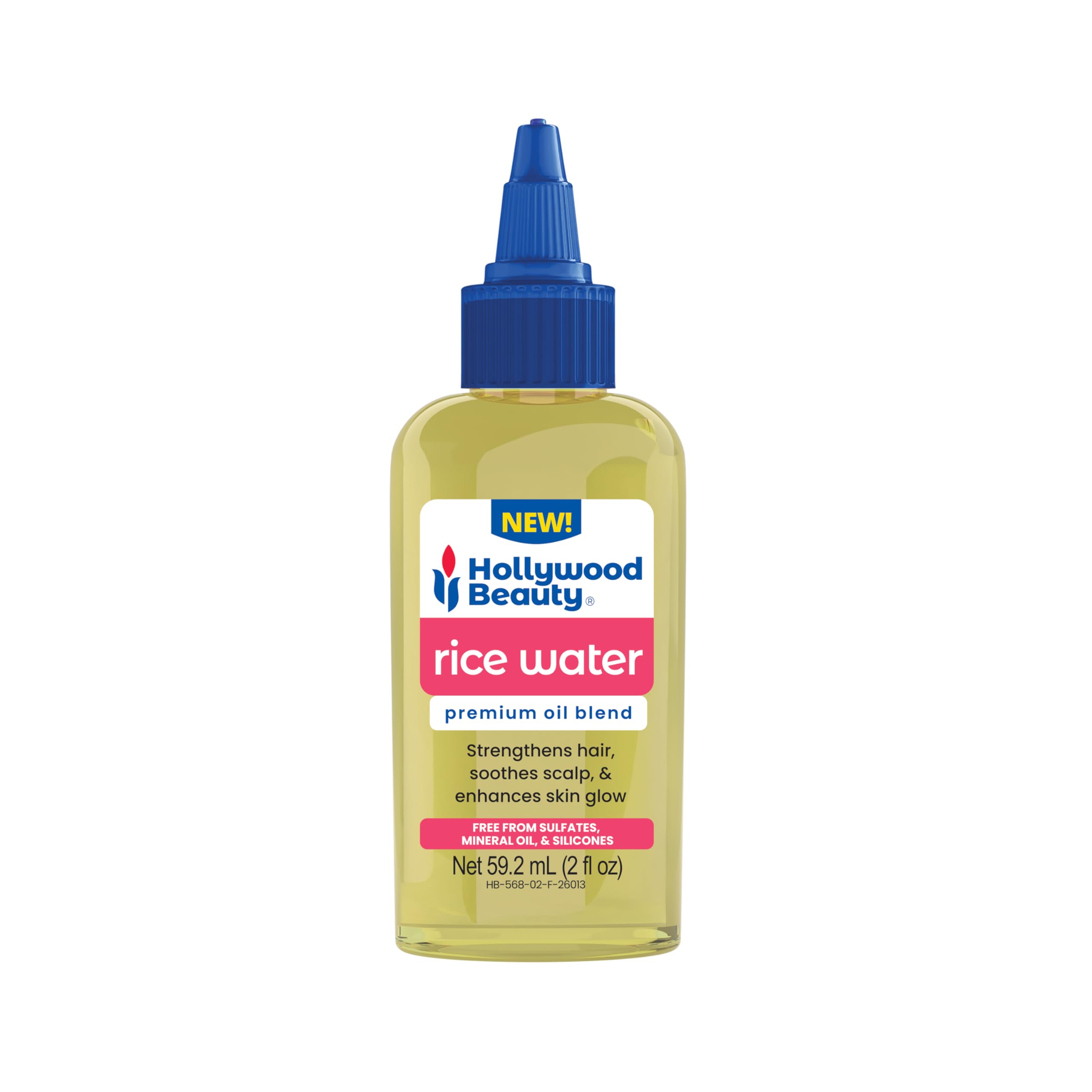 Hollywood Beauty Rice Water Premium Oil for Hair, Scalp, and Skin - 2 fl oz - Helps Strengthen Hair & Makes Skin Glow