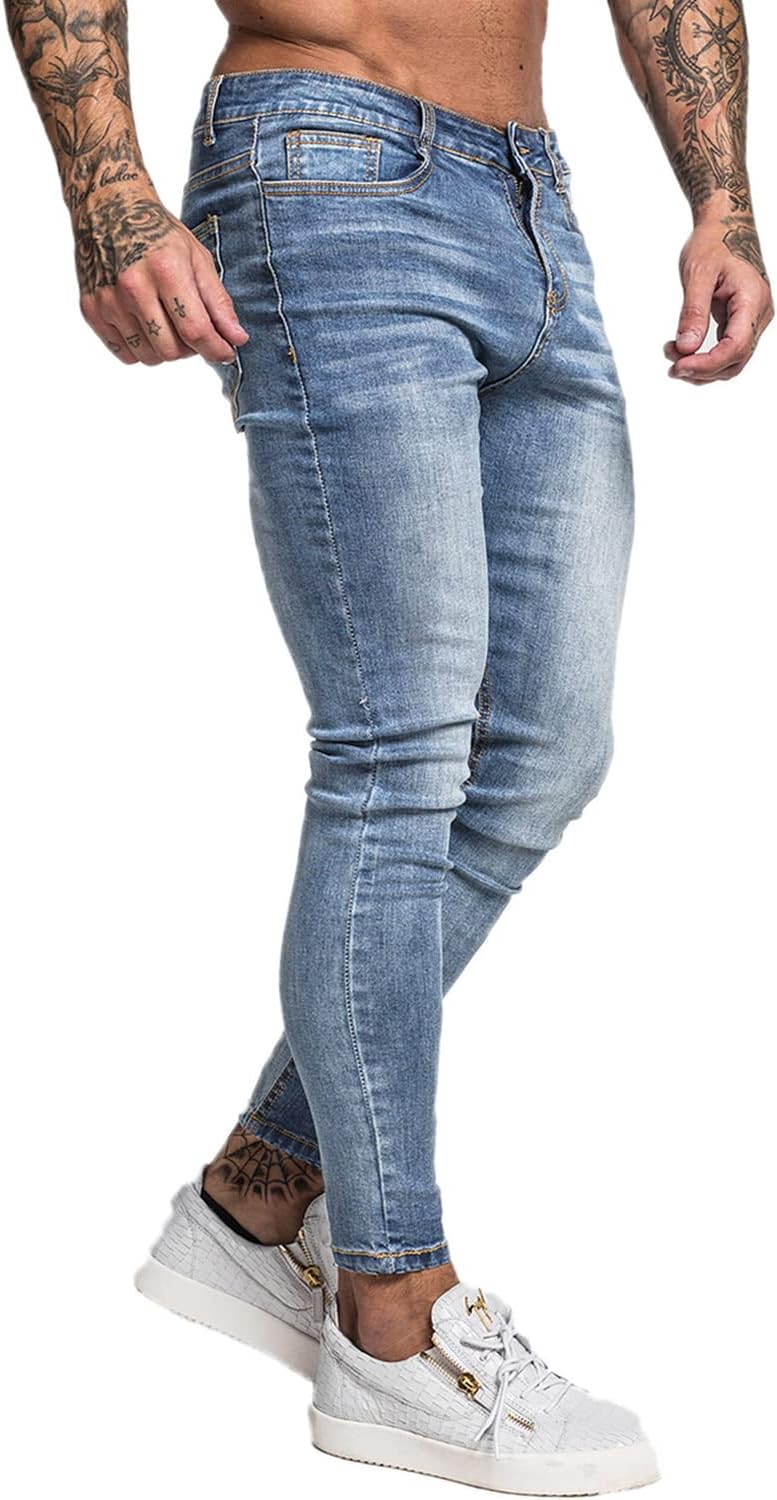GINGTTO Men's Ripped Jeans Slim Fit Skinny Stretch Jeans Pants - Image 3
