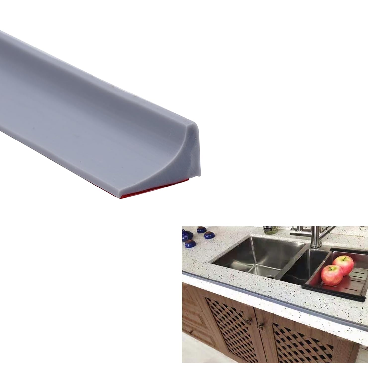 Separación Seco Húmedo Barrera Agua Ducha Autoadhesiva - Silicona Separación Seco/Húmedo 150cm Negro Barrera 150 Cm Negro