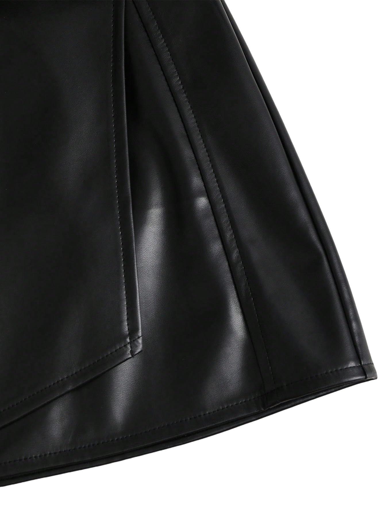 GORGLITTER Jupe courte moulante en cuir synthétique pour femme avec fermeture éclair - Mini jupe de loisirs - Jupe de fête - Tenue de festival