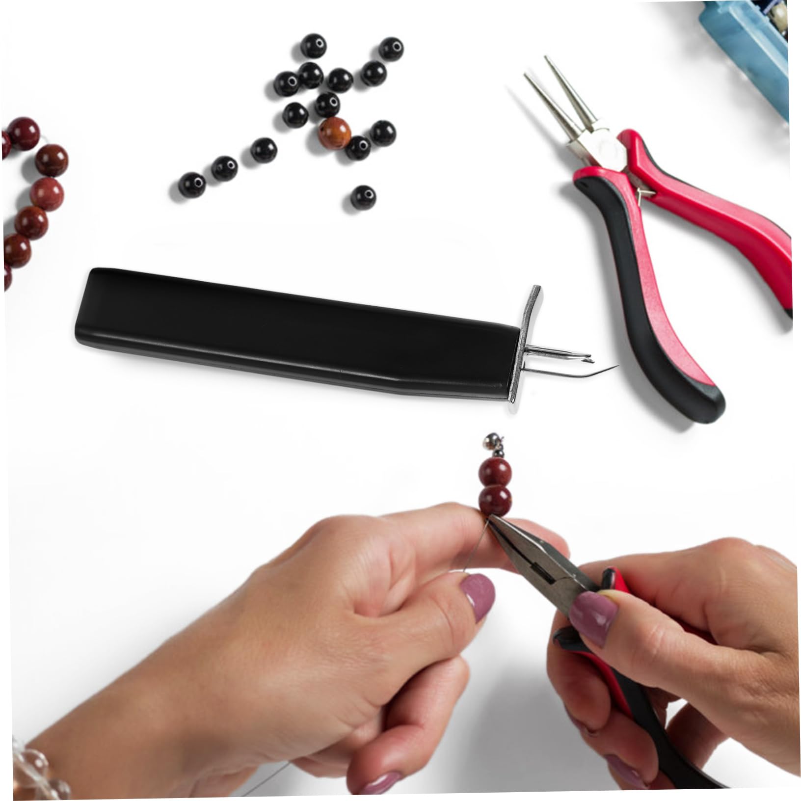 LALAFINA 5pezzi Strumento Annodatore Per Perline Utensile Per Filo Da Gioielleria Facile Da Usare e Compatto Design e Accessorio Essenziale Per Amanti Della Gioielleria