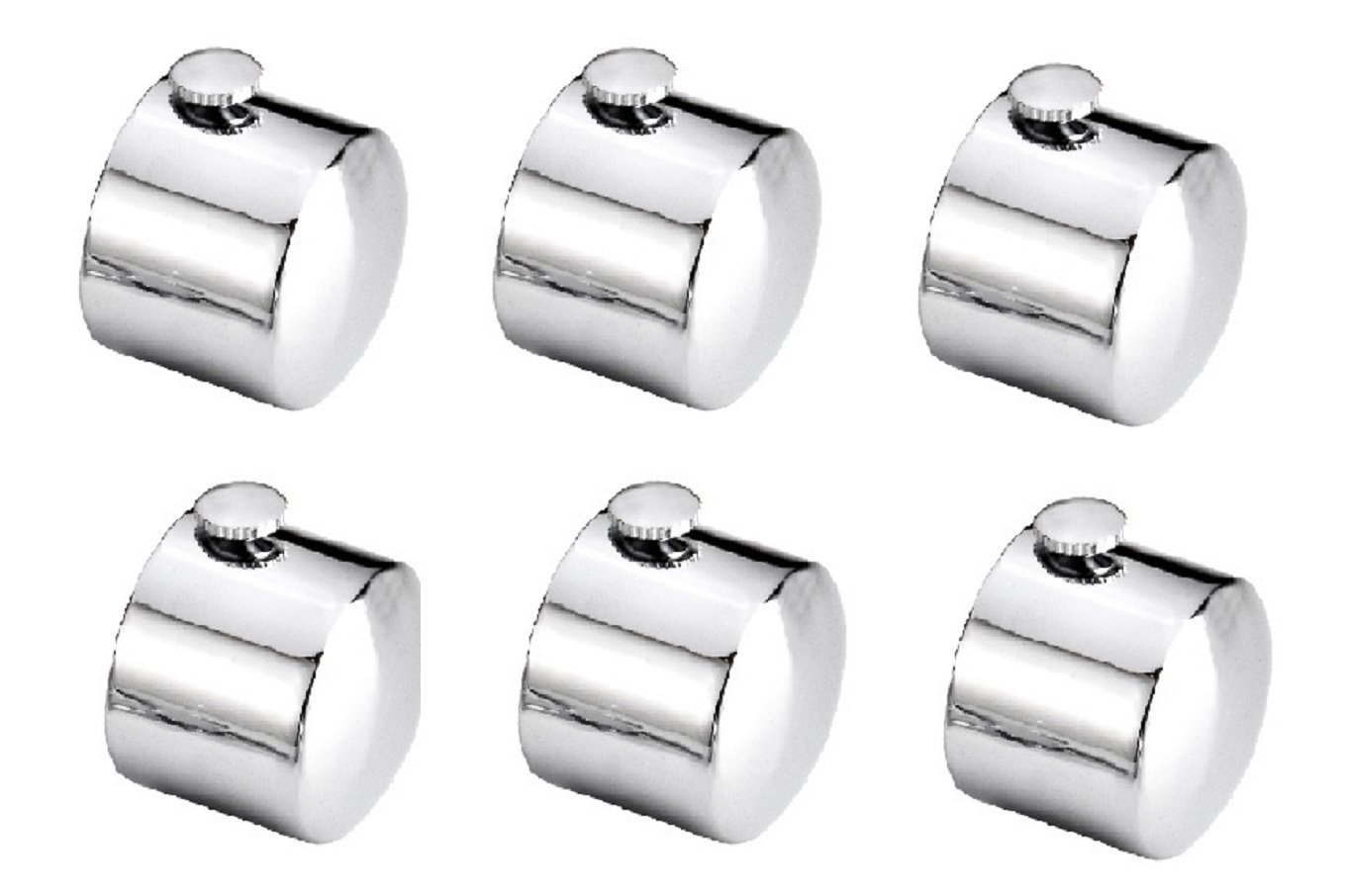 DDrapes Stainless Steel Abstract Finial, Standard, Silver, Brown, Pack of 6