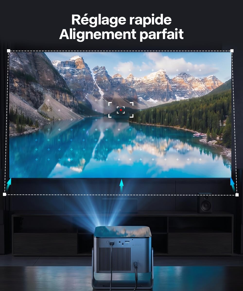 Magcubic Videoprojecteur 4K【Compatible with Netflix】1080P Supporte 600 ANSI | projecteur Auto Focus & Correction Trapèze Auto, WiFi & Bluetooth,320° Rotation Projecteur Video portatif Home Cinema