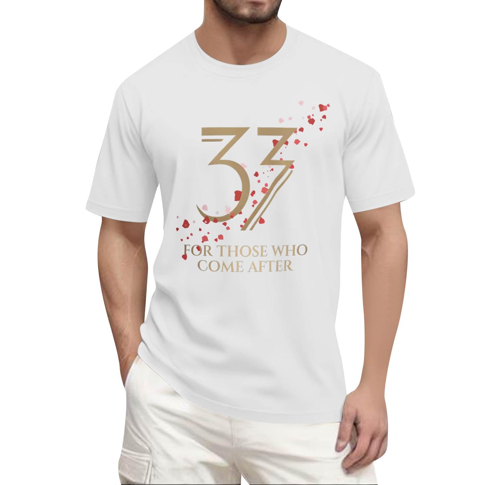 Unisex Expedition 33 Merch Clair Obscur Expedition 33 Game Shirt Printed Short Sleeves Top for Men Game Fans 01-White S