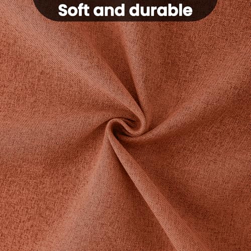Image of COSVIYA 100% Blackout Burnt Orange Linen Curtains & Drapes 72 Inch Length | Light Blocking Full Room Darkening Grommet Insulated Thermal Window Panels for Bedroom /Living Room,52x72 inches,2 Panels