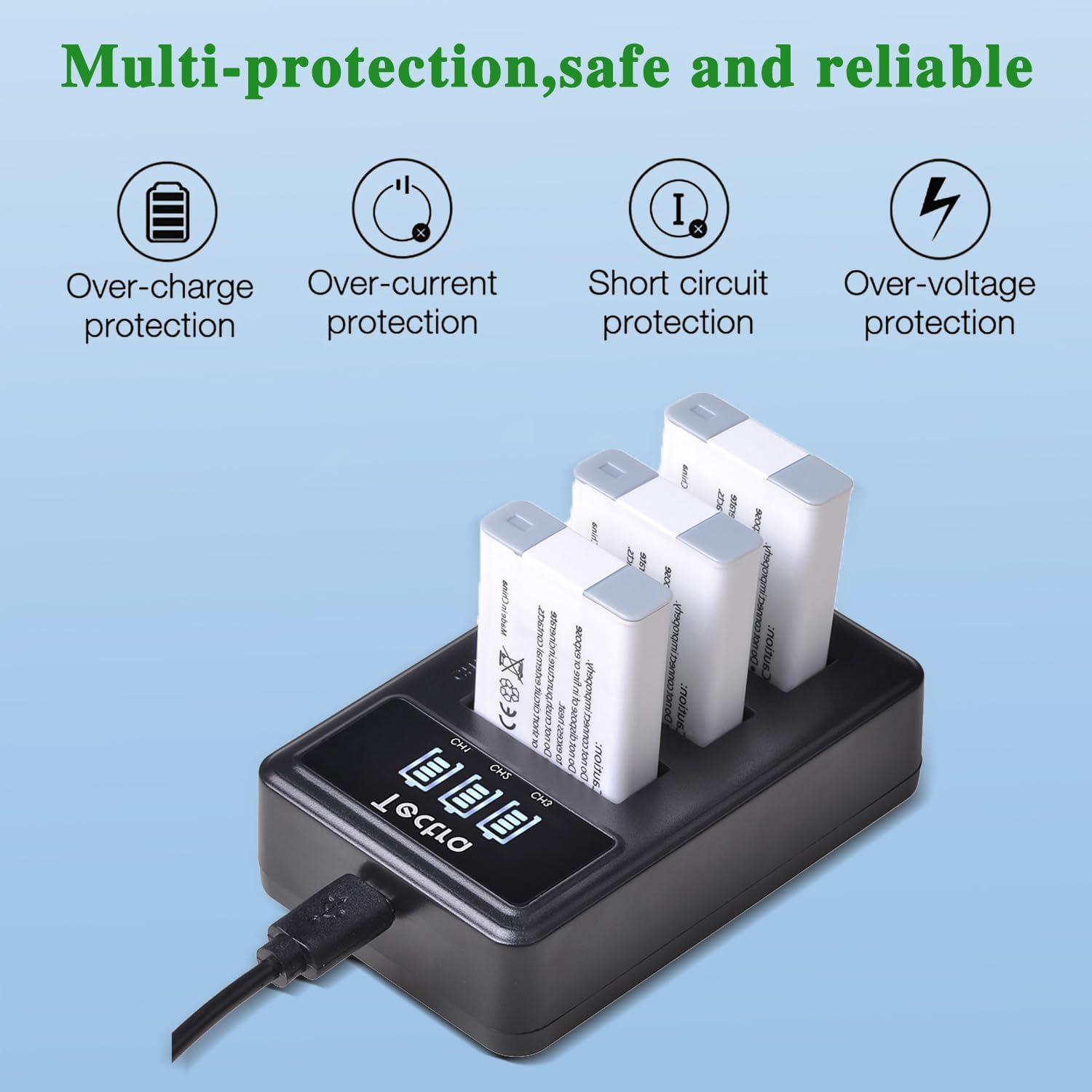 Tectra 2 Pack NB-13L Battery and 3-Slots LED Charger for Canon PowerShot G7 X Mark II/III, G7X, G9X, G9 X Mark II, G1 X Mark III, G5 X, G5X Mark II, SX620 HS, SX720 HS, SX730 HS, SX740 HS - Image 6