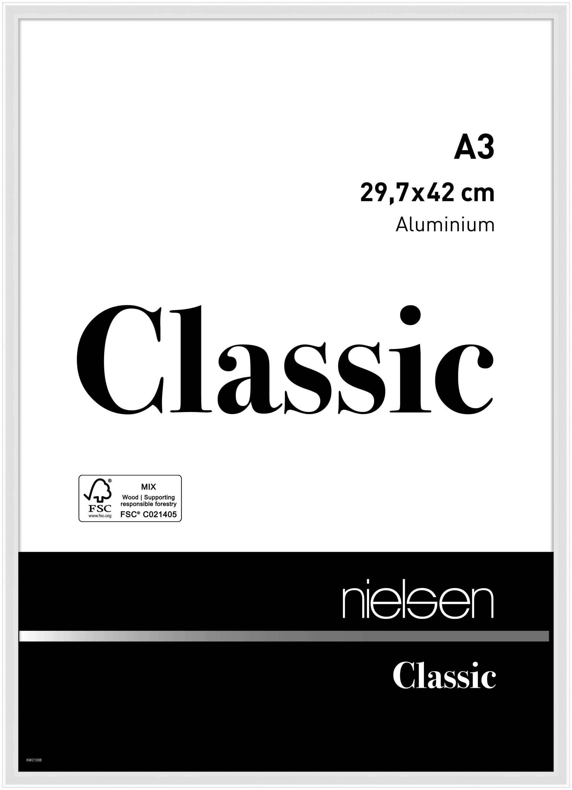 nielsen aluminium picture frame Classic, 29,7x42 (A3) cm, glossy white โ image 1