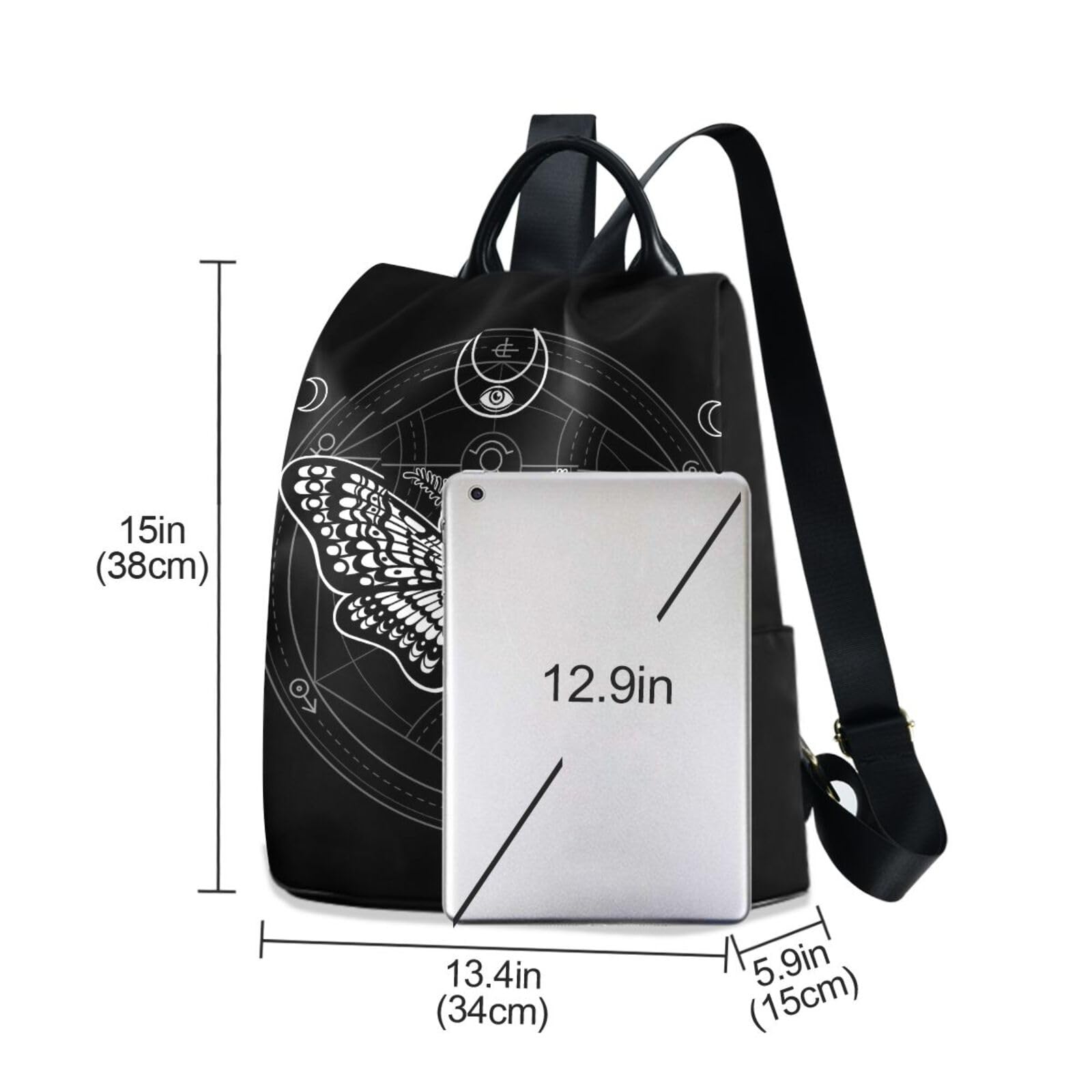 ALAZA Mochila antirrobo para mujer, mochila de viaje, bolsa de hombro, calavera, rosas y araña, mochila de moda, casual, mochila de día, colgante de bola de pelo