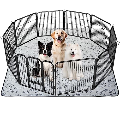 Image of Qeils Reusable Puppy Pads, Washable Pee Pads for Dogs, Waterproof Non Slip Wee Wee pad, Absorbent and Leakproof Training Mats for Potty, Crate, Playpen, Bed, Sofa, 72 inchx 72 inch