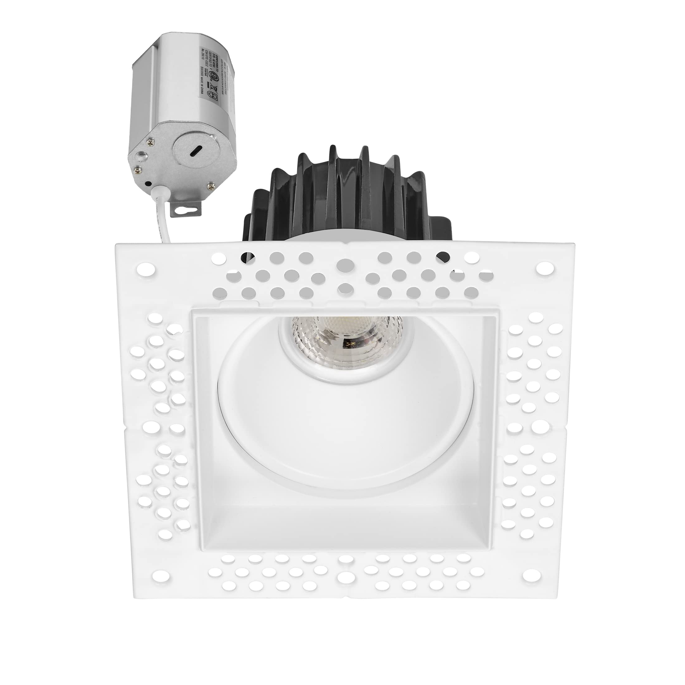 Maxxima 2” Trimless Ultra-Thin Recessed Anti-Glare LED Downlight Canless IC Rated 600 Lumens 5 Color Temperature Selectable 2700K/3000K/3500K/4000K/