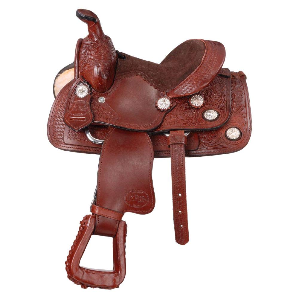 Tough 1 King Series Synthetic Gaited Trail Saddle - Light Chestnut, 8