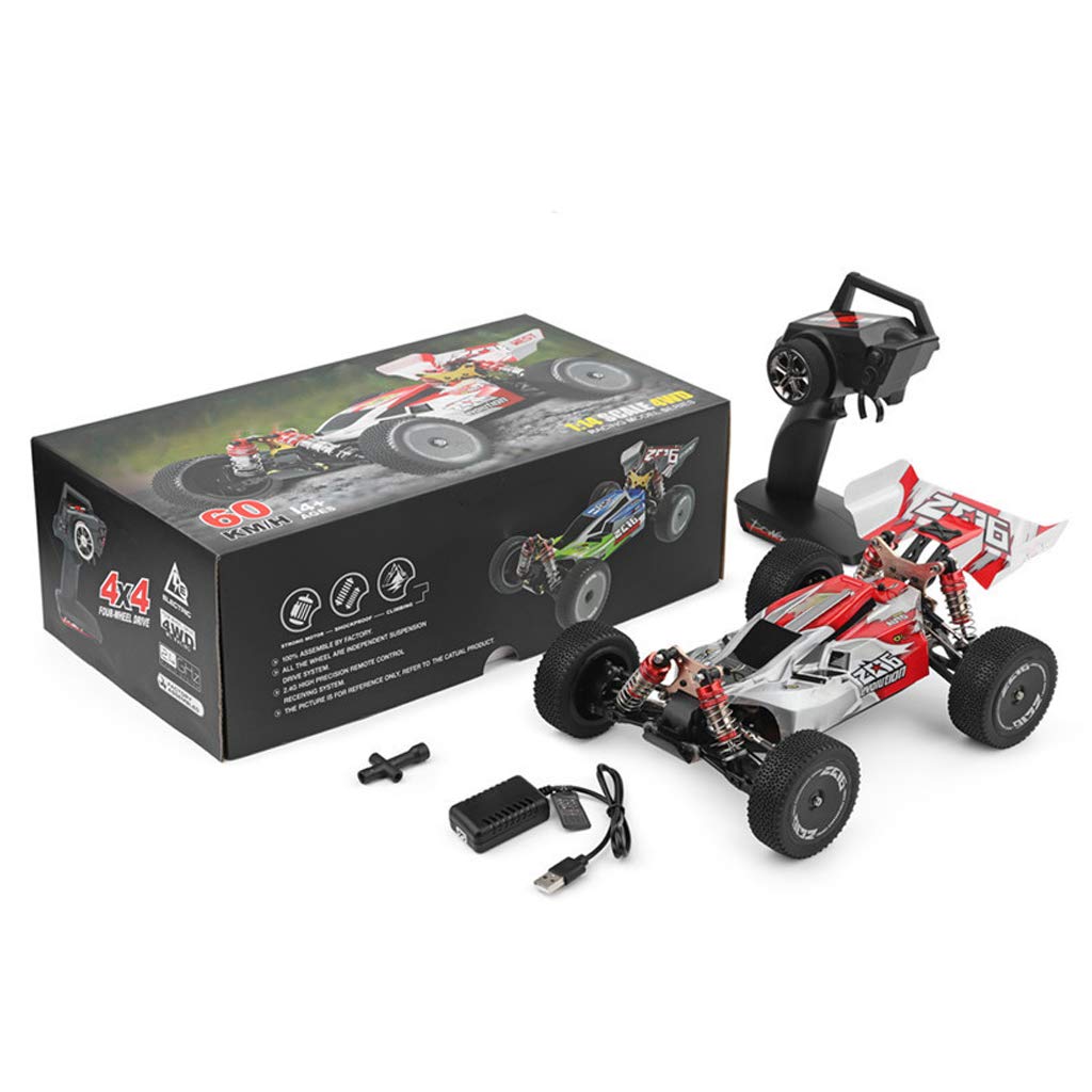 Samochód RC o dużej prędkości 60 km/h 1/14 2,4 GHz 4WD Racing Alloy Buggy Off-Road Drift RTR Zielony (zielony)