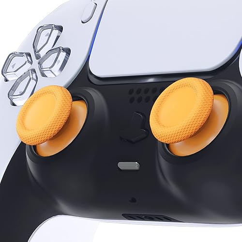 Miniatura 3 de eXtremeRate Precaución Amarillo Palancas de repuesto para controlador PS5, joystick analógico personalizado para PS4 Controller Universal
