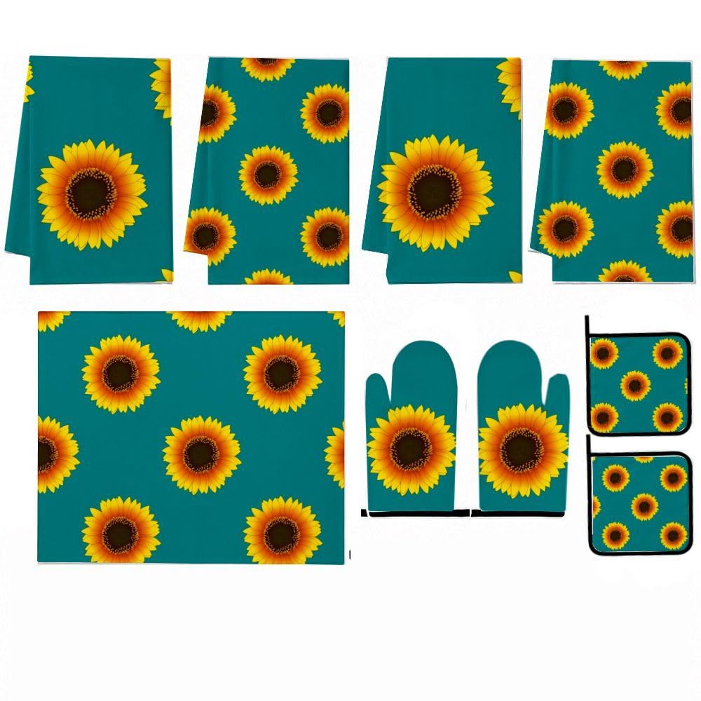 9PCS Girasole Luminoso 2 Cucina Decor e Accessori Set