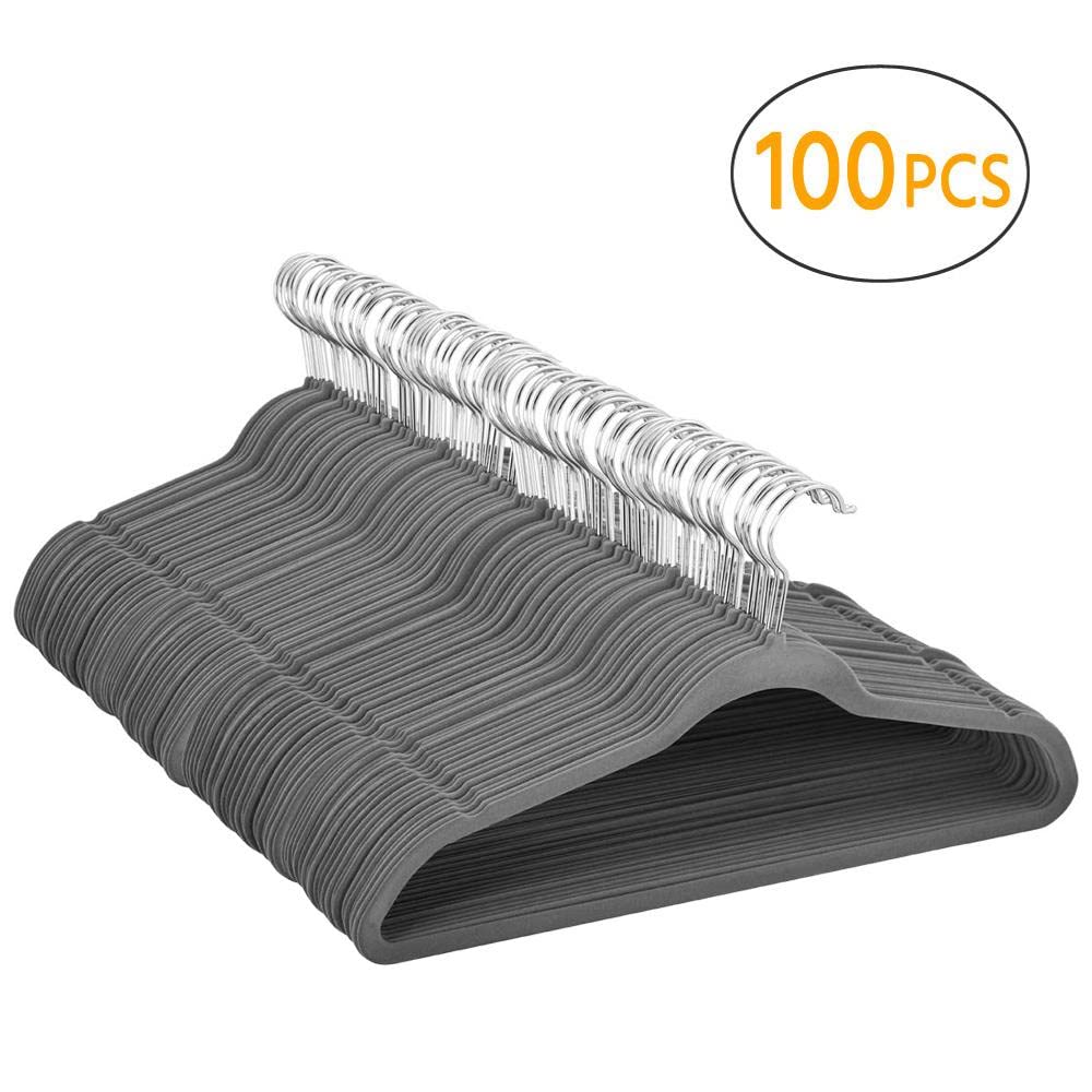 Songmics Juego De 30 Perchas De Terciopelo, Perchas Antideslizantes, Ranuras Para Hombros, Barra