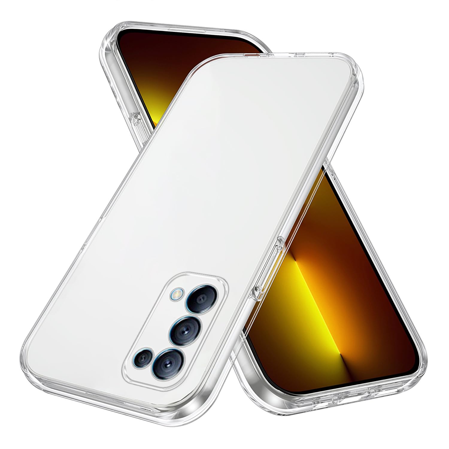 XINYEXIN Funda Para OPPO Find X3 Lite, Funda Con Soporte De Anillo, TPU + PC Translúcido Anti- Arañazos Carcasa Protectora Antigolpes Case Cover - Azul Real
