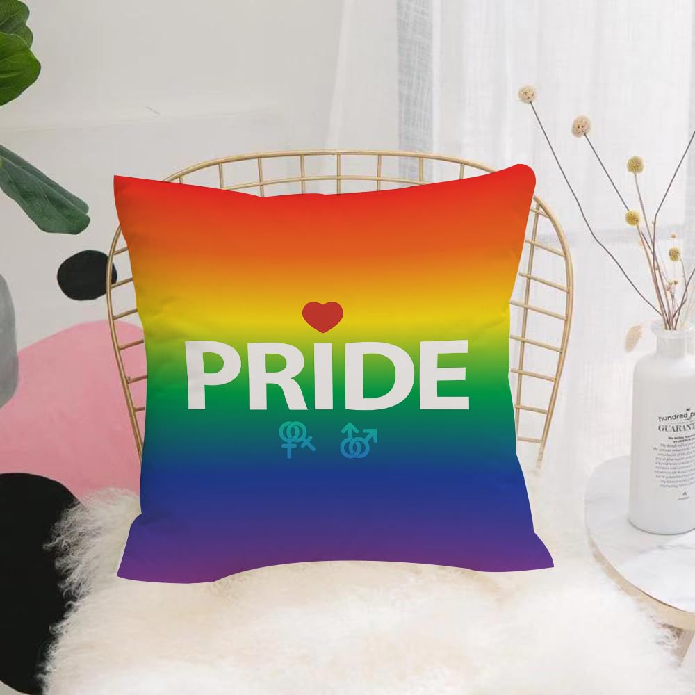 HYOSXW Cushion Cover,Throw Pillow Case Home Decorative for Living Room Bedroom Sofa Chair 16X16 Inch,Pride,Abstract Vibrant Gay Rights Celebration Event with Gender Icons and a Cut,Pillowcase 40X40cm