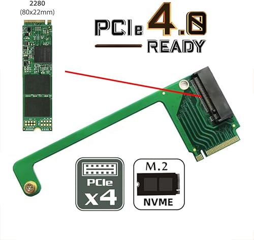 Miniatura 7 de CY Adaptador de tarjeta NVME M-Key 0.866x1.181 in a 0.866x3.150 in Extensión en ángulo SSD Adaptador de actualización compatible con ROG Ally Gaming