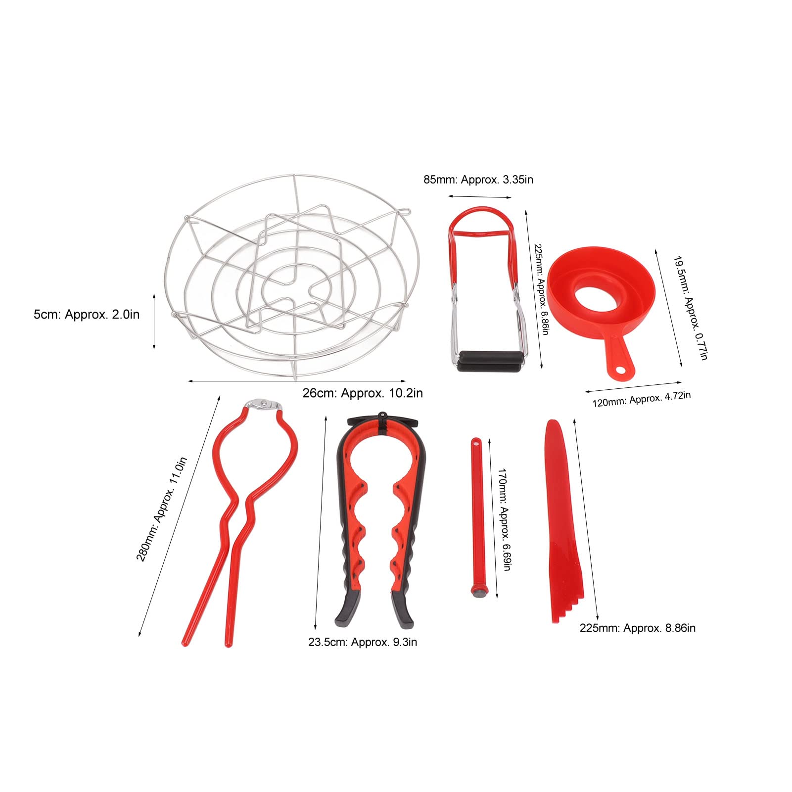 NDNCZDHC 7PCS Funnel with Can Opener Lid Opener Pliers Lifter Stainless Steel Canning Tools Set for Beginners