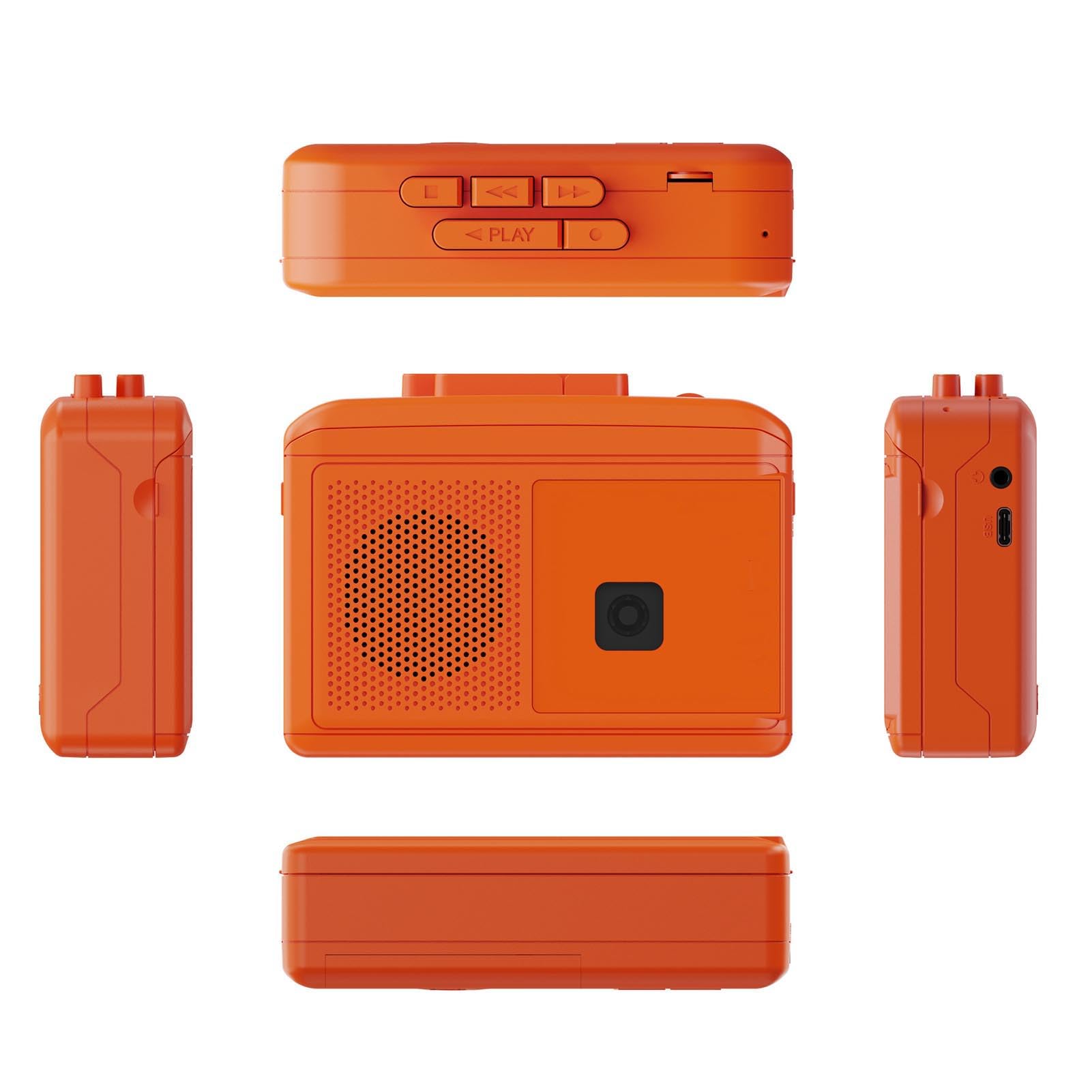 VBESTLIFE Lettore di Cassette Portatile con Altoparlante Incorporato, USB C e Potenza della Batteria per la Lavorativa dello Studio, Riavvolgimento Rapido per gli Amanti della Musica