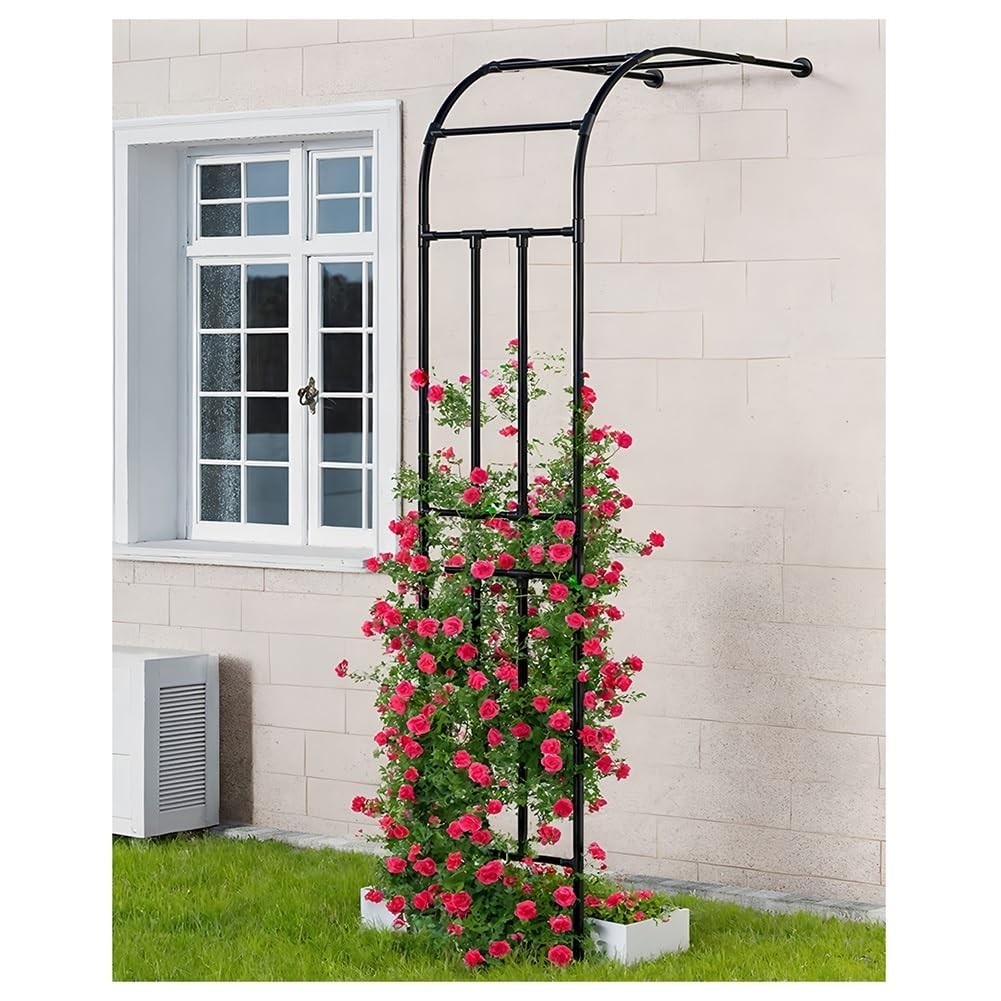 Pergola de jardin en métal avec treillis demi-arche pour plantes grimpantes, mariages, événements et décoration extérieure – Structure élégante pour embellir le jardin