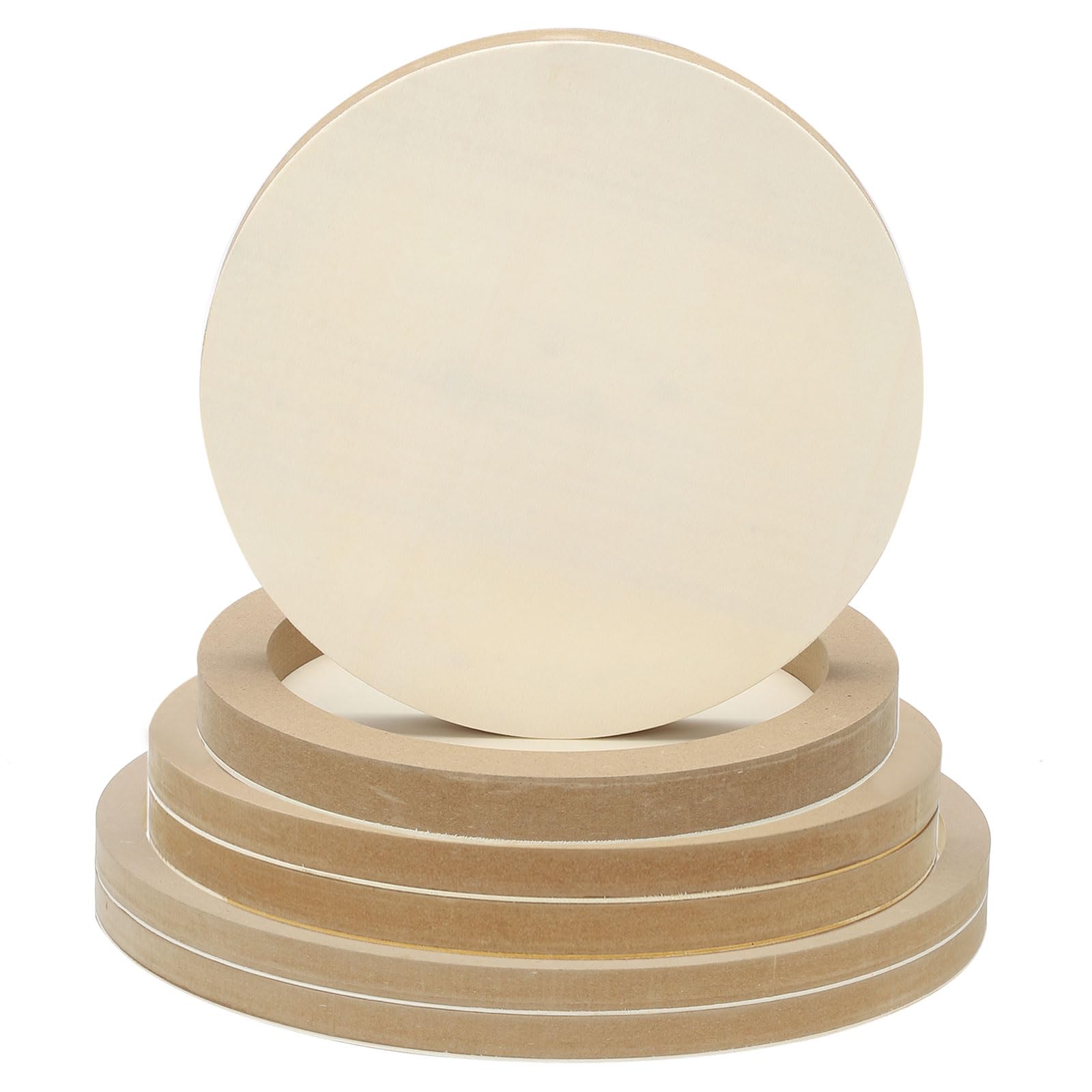 Paneles de madera fina redondos PATIKIL de 8 a 16 pulgadas discos pulidos para bellas artes 6 uds