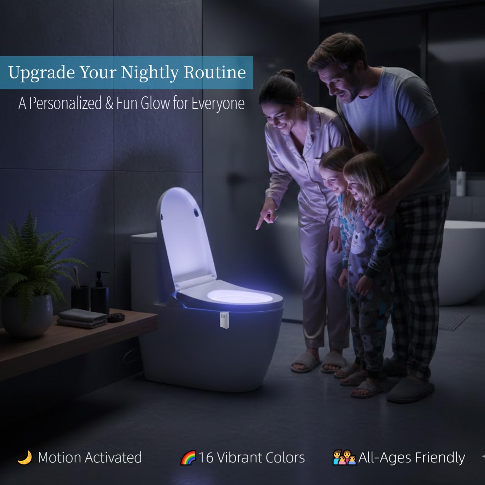Toiletten-Lichter, Bewegungsmelder, aktiviertes und wasserabweisendes LED-Nachtlicht für Badezimmer, einzigartige Geschenkidee für Jungen und Herren, Neuheit Gadgets, Weihnachtsstrumpffüller,