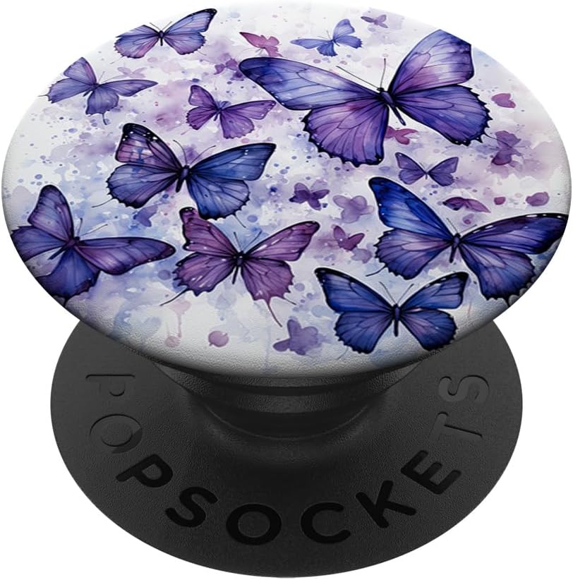 butterfly aesthetic purple butterflies nature blue PopSockets Adhesive PopGrip