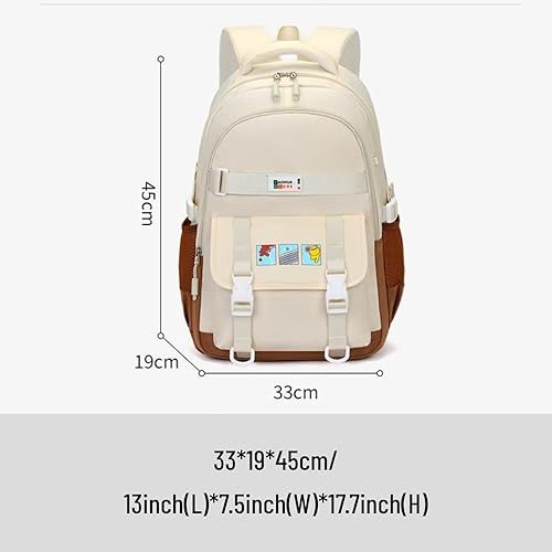 Miniatura 7 de Mochila Kawaii con bonitos accesorios, bolsas de equipaje de viaje al aire libre, mochila casual impermeable para laptop para mujer, Negro -,