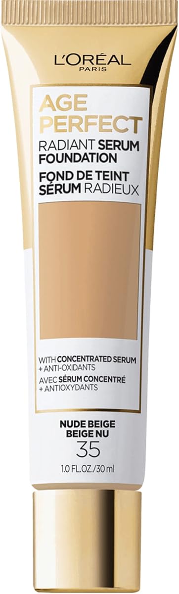 Age Perfect Radiant Serum Foundation with SPF 50, Nude Beige, 1 Ounce