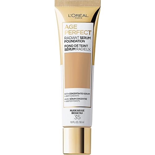 Vista 11 de L'Oreal Paris Age Perfect - Base de suero radiante con factor de protección solar (SPF) 50, marfil, 1 onza líquida 010 Marfil