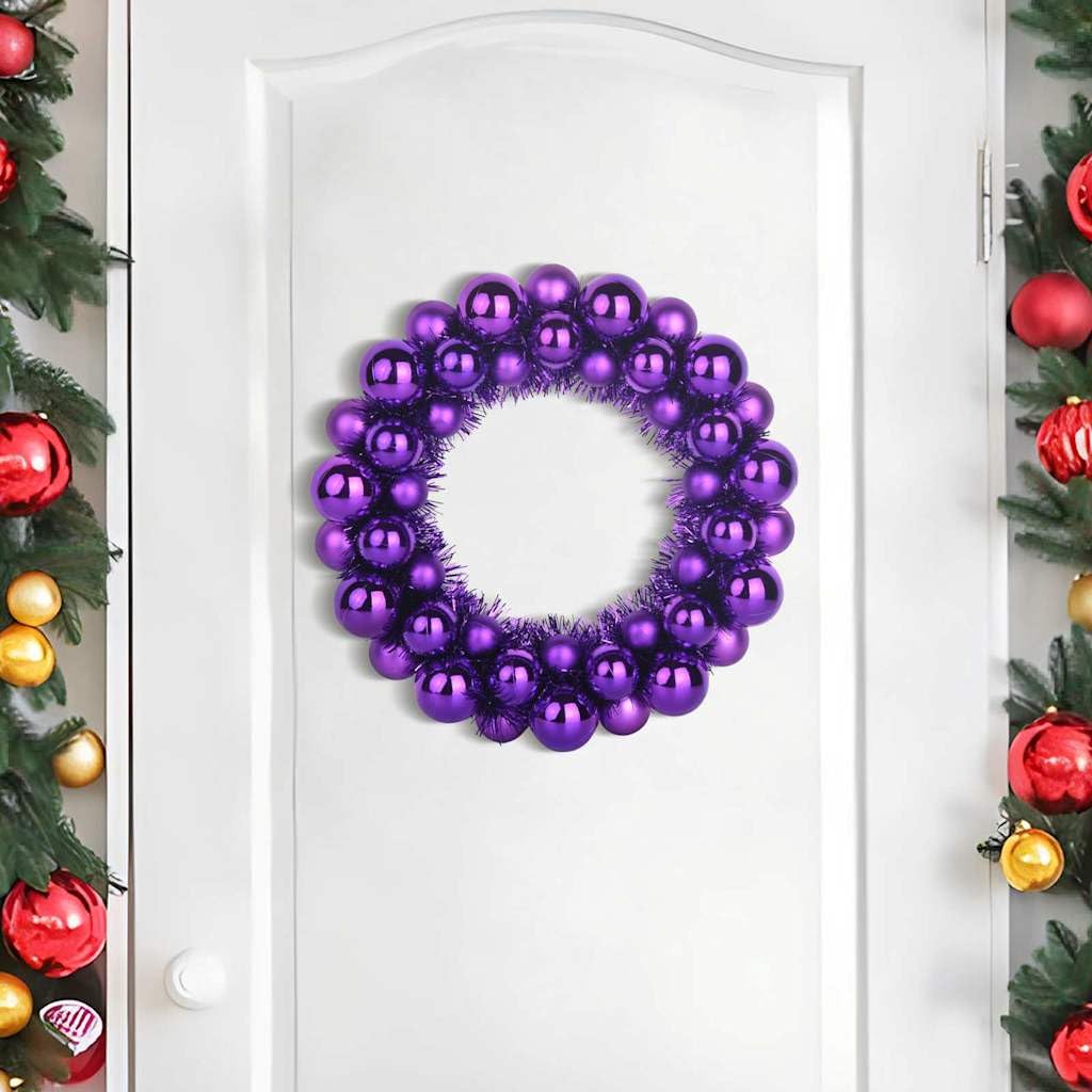 Weihnachtsballkränze lila Polystyrol 33 x 33 x 7 cm 2 Stück für Innen- und Außenbereich mit festlichem Baumschmuck und dekorativem Adventskranz für Wohnzimmer und Tannenbaum