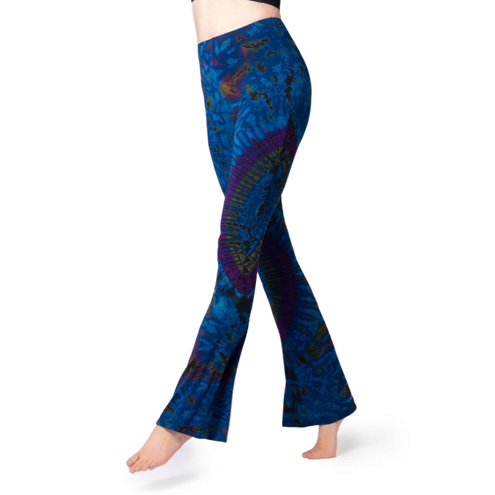 PANASIAM Leggings Batik with Flare, Blue Multicolor, L