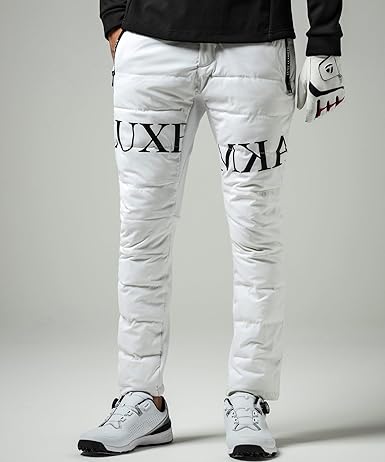 Amazon | [リュクスエイケイエムプラス] ゴルフ 中綿ロゴテーパード