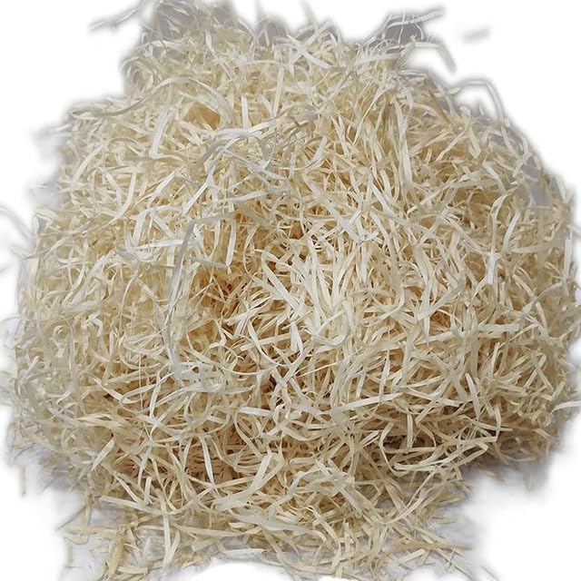 Image of Shredded Paper | Silicon Crinkle Cushion Paper for Hamper, Gift Box Packing & DIY Craft | Cream /Beige | Eco-Friendly, Recyclable Filler for Basket & Festive Decoration (1kg)
