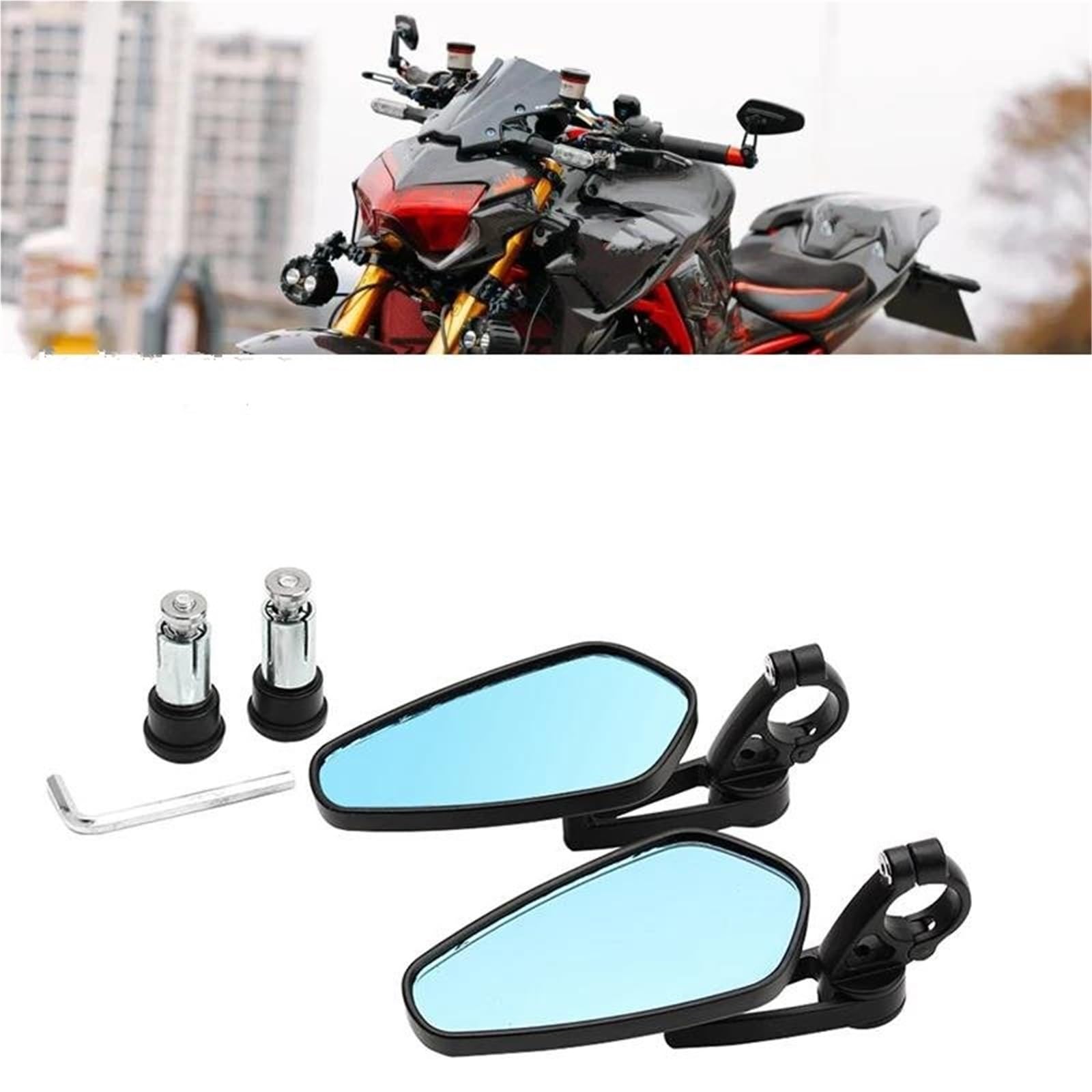 Amazon.co.jp: バイク用バックミラー オートバイハンドルバー