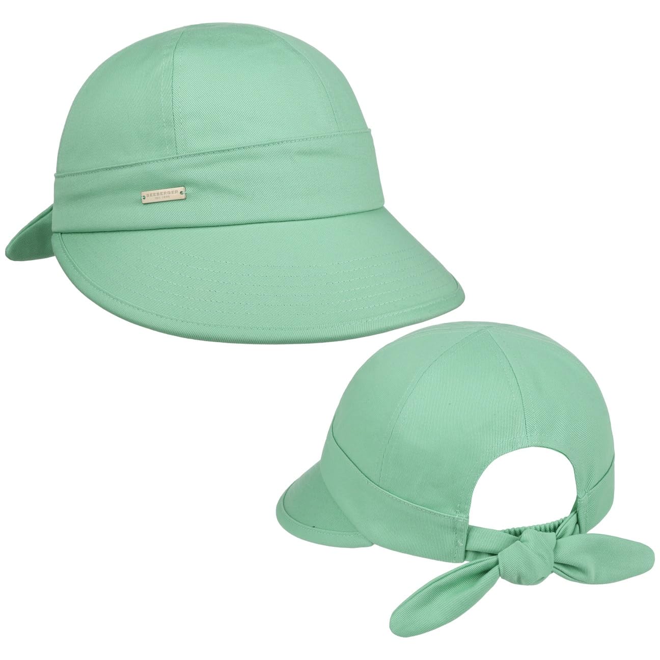 Seeberger Sunshine Cap Women - cotton women´s peaked caps with peak Spring-Summer Summer - One Size light green
