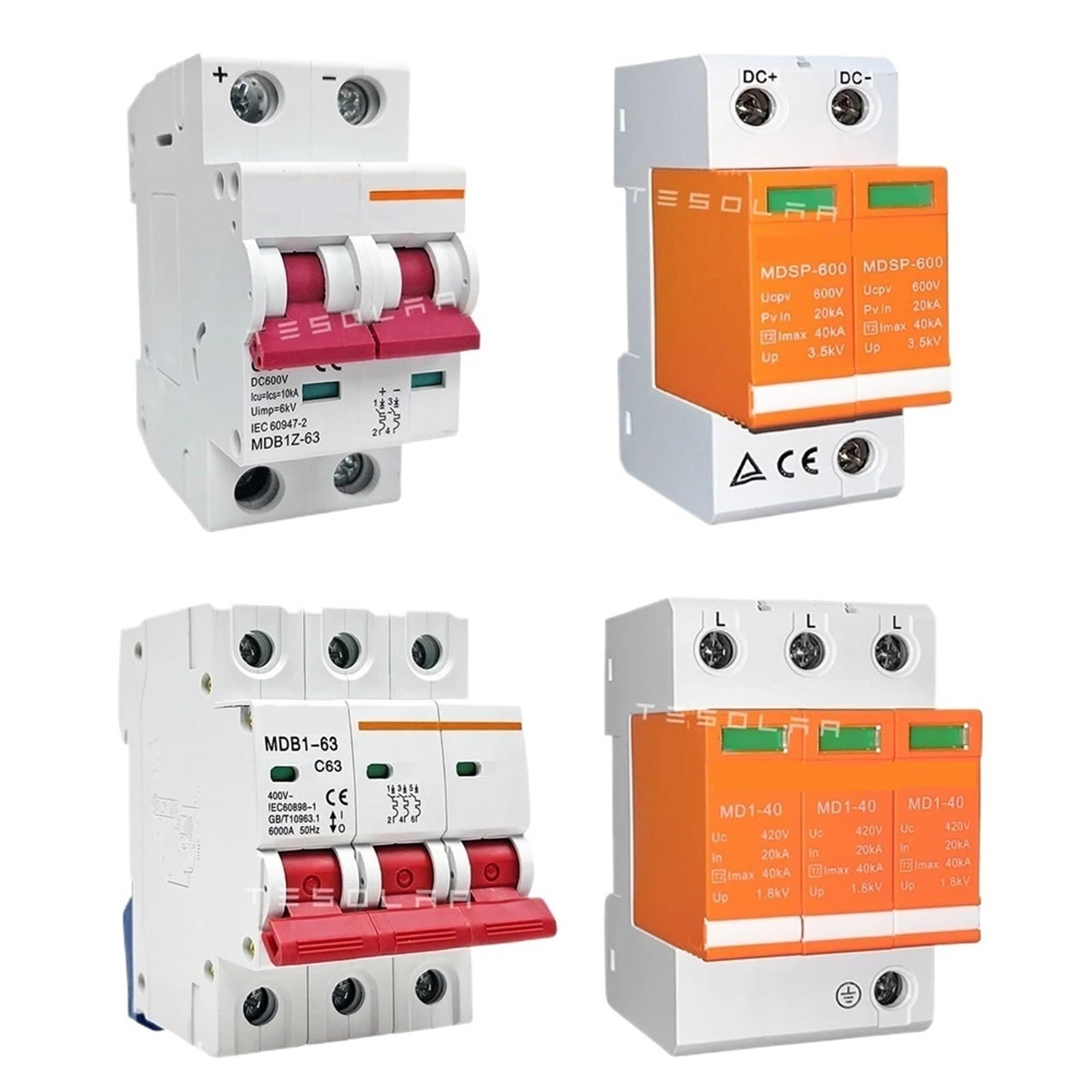 Limiteur de surtension disjoncteur 63A 3 pôles pour onduleur solaire AC