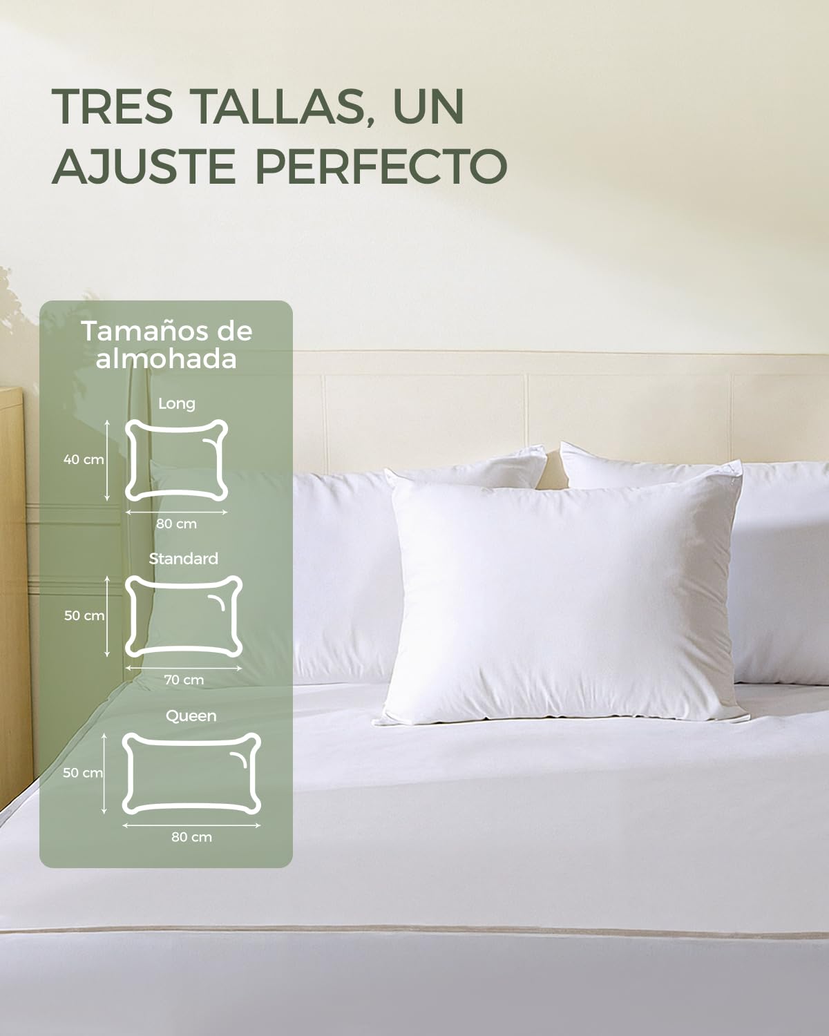 FAUNNA Fundas para Almohada 50 x 70 cm, Pack de 4, Blancas, 100% algodón, antiácaros y antiolor, con Cremallera, Lavables a máquina, para Almohadas de Cama