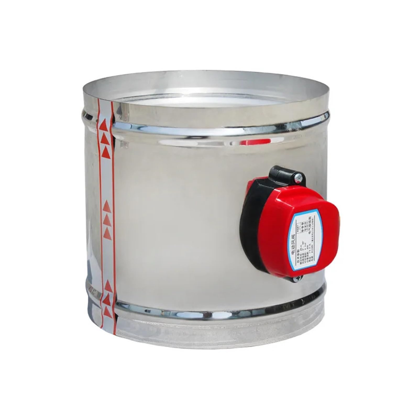 220V 24V 12V 1Nm Actuator Air Damper Valve Electric Duct Motorized Ventilation Pipe 60-200mm Stainless Steel(125MM DC12V)