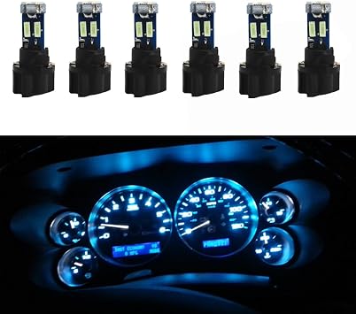 WLJH Ice Blue 74 T5 LED Dash Gauge Light Bulb with PC74 Twist-Lock Socket