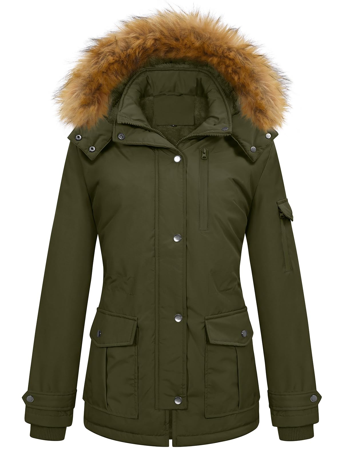 TOMEEK Damen Winterjacke Winter Wintermantel Warm Jacke Gefüttert Mantel Parka Damen-mäntel mit Kapuze Teddyfell Winterparka Skijacke Kurzmantel Outdoor Elegant Fleecejacke