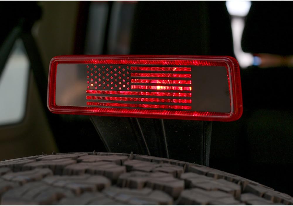 JeCar Metal Tail light Cover Guards Third Brake Light Cover for 2007-2018 JK Jeep Wrangler Unlimited JKU Sahara Rubicon Sport Willys 2/4 doors Accessories (USA Flag)