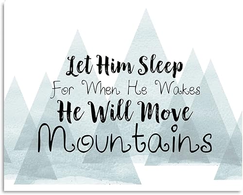 Govivo Let Him Sleep For When He Wakes He Will Move Mountains - Decoración de dormitorio infantil para niños, decoración sobre la cuna, decoraciones