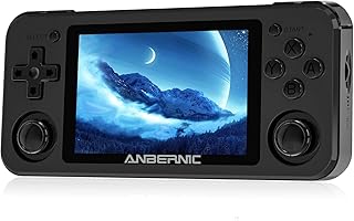 RG351P Retro Handheld Game Console Open Source Linux System 3.5 inch IPS 320*480 Screen RK3326 1.5GHz 3500mAh Battery 2500 Classic Games Support PSP/N64 Game Gift Portable Player (RG351P-Black)