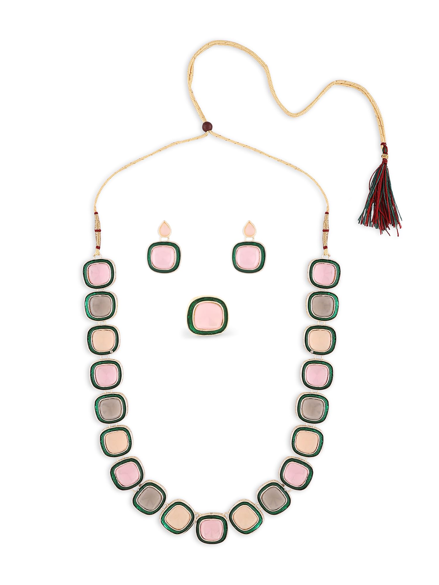 See full amazon price history chart for ZAVERI PEARLS MultiColor Artificial Stones Long Necklace Earring & Ring Set For Women-ZPFK16495 ZAVERI PEARLS MultiColor Artificial Stones Long Necklace Earring & Ring Set For Women-ZPFK16495 (B0CFR51V7M) Amazon Price History, Amazon Price Tracker