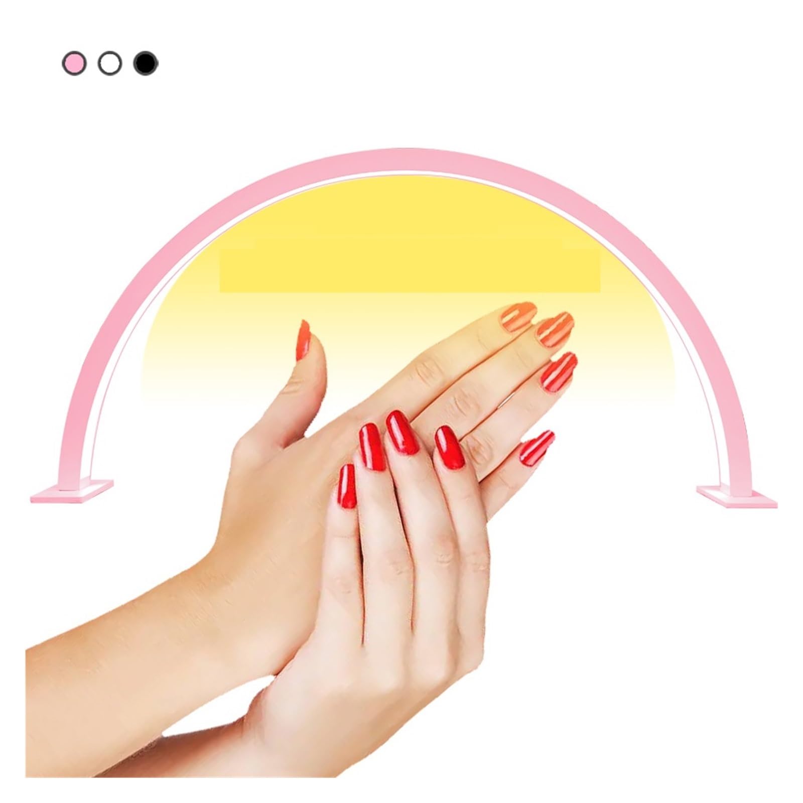Lampe à ongles UV LED Demi-Lune Anneau Lumière 48W Protection Des Yeux Salon De Beauté Éclairage Faux Ongles Soins Bureau Arc Anneau Led Lumières Lampe De Manucure Demi-Lune Nail Art Lumière Gel Nail